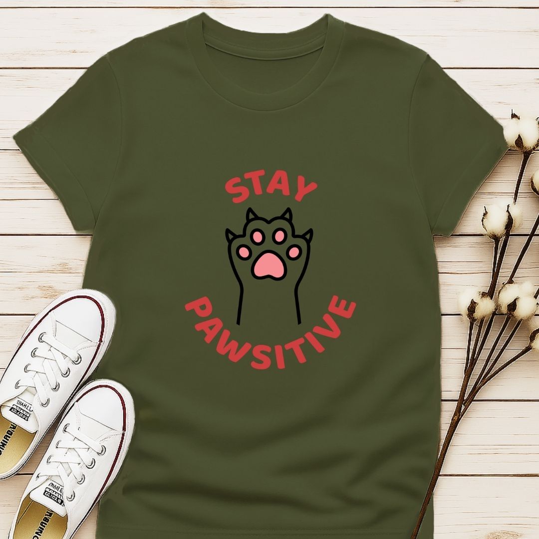 Stay Positive with Paw T-shirt