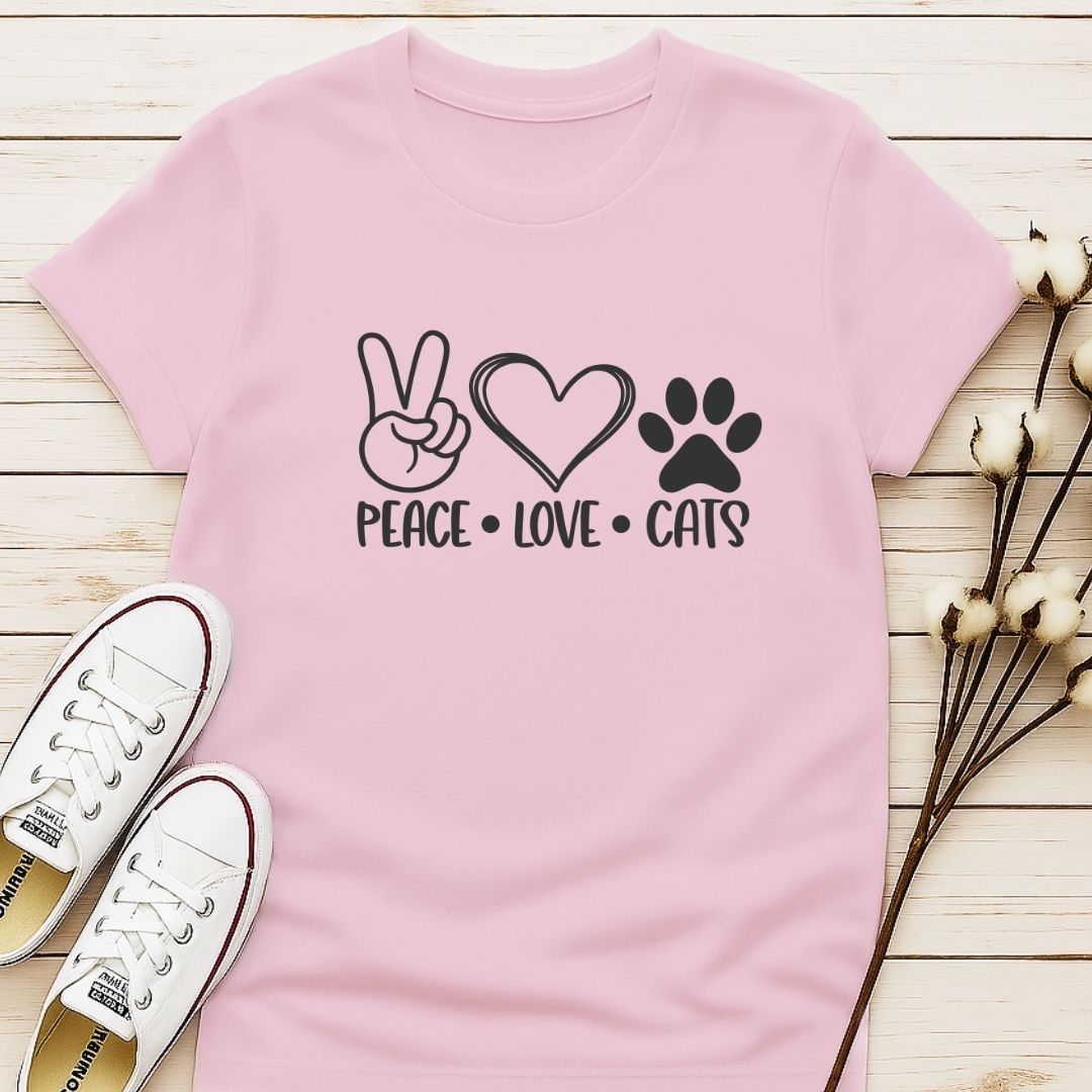 Love Peace Cat T-shirt