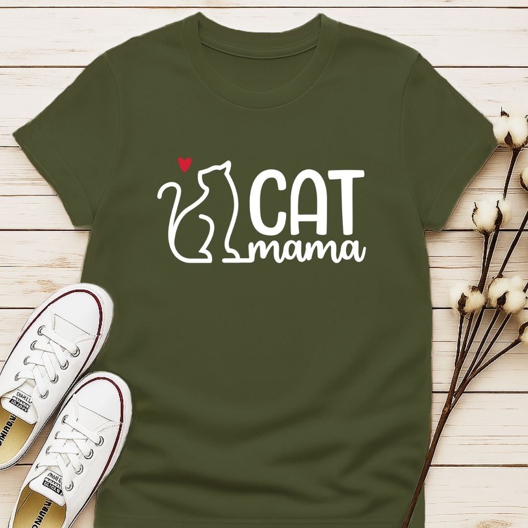 Cat Mama with Cat T-shirt