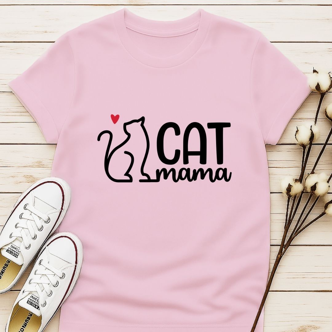 Cat Mama with Cat T-shirt