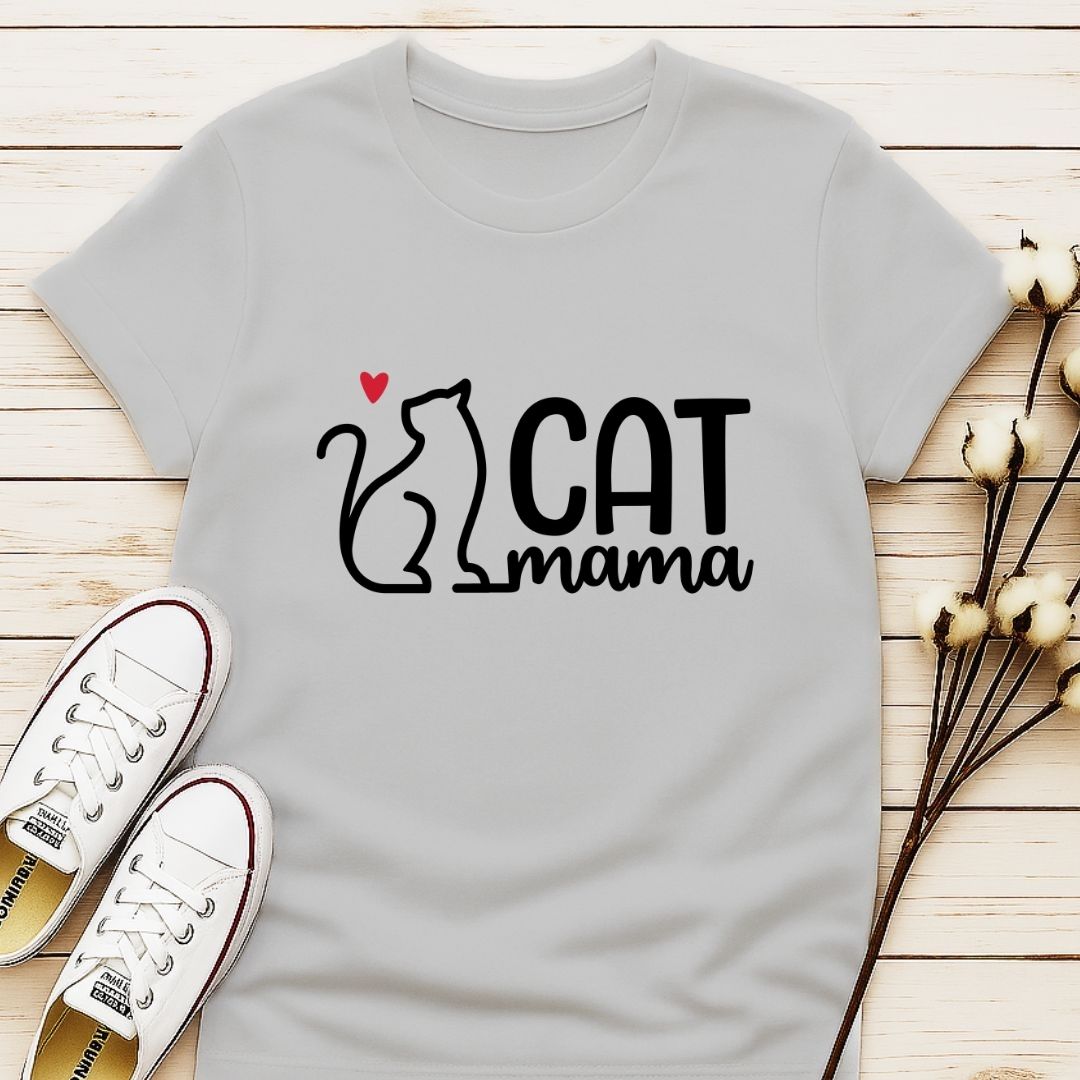 Cat Mama with Cat T-shirt