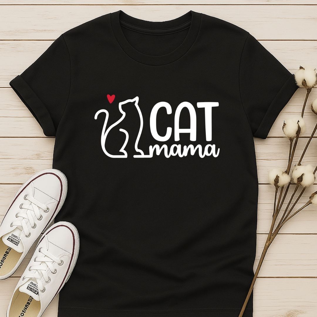 Cat Mama with Cat T-shirt