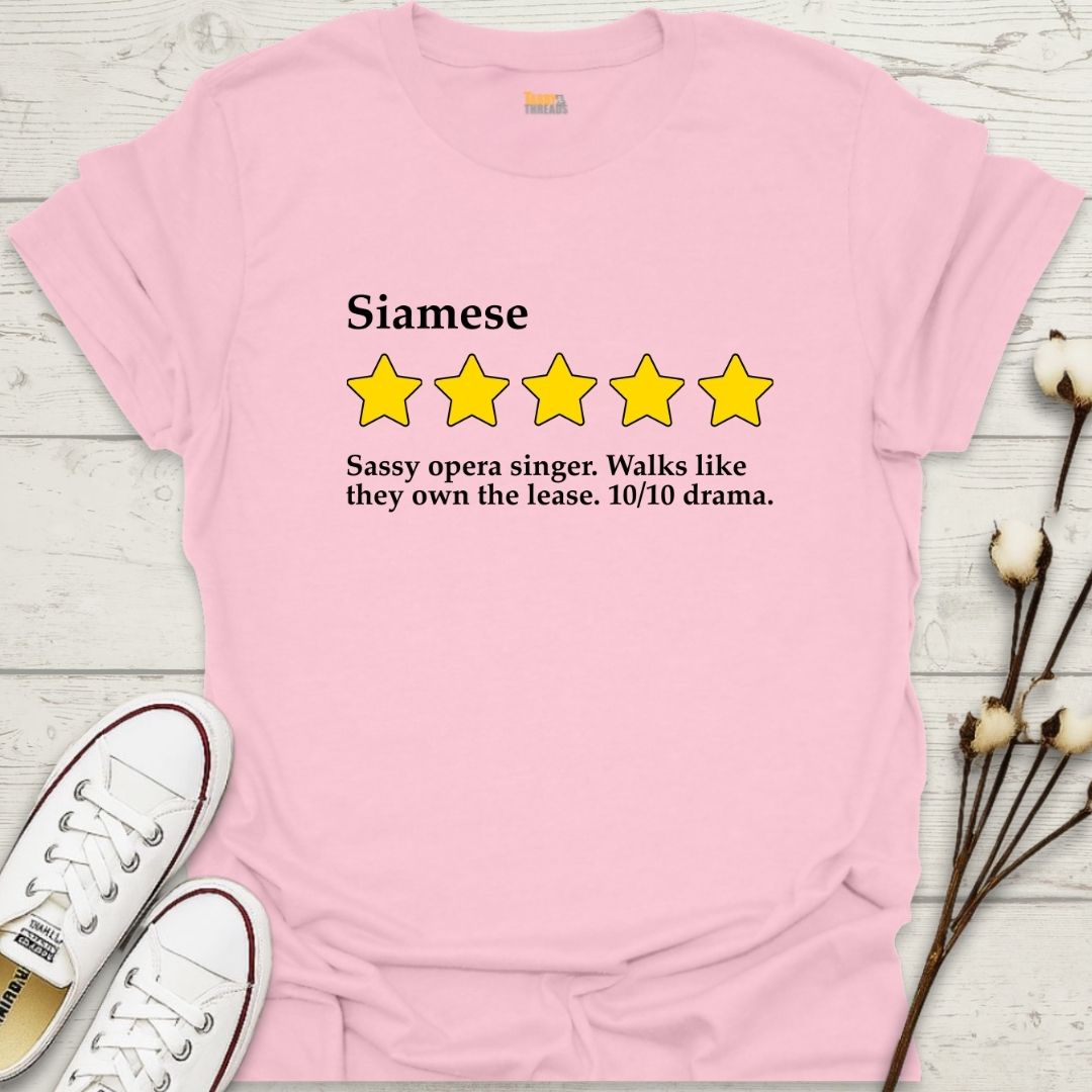 Siamese 5-Star Review T-shirt