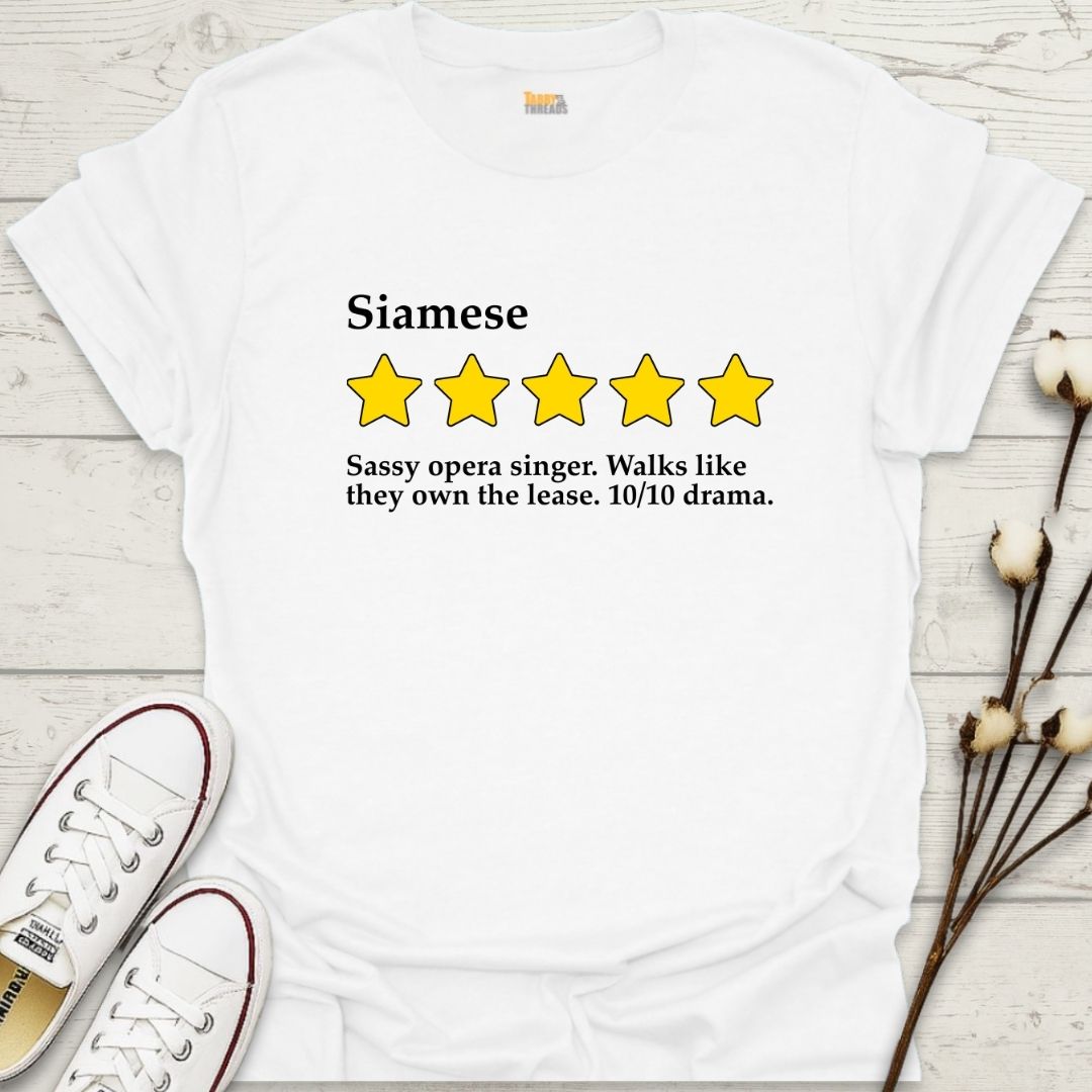 Siamese 5-Star Review T-shirt