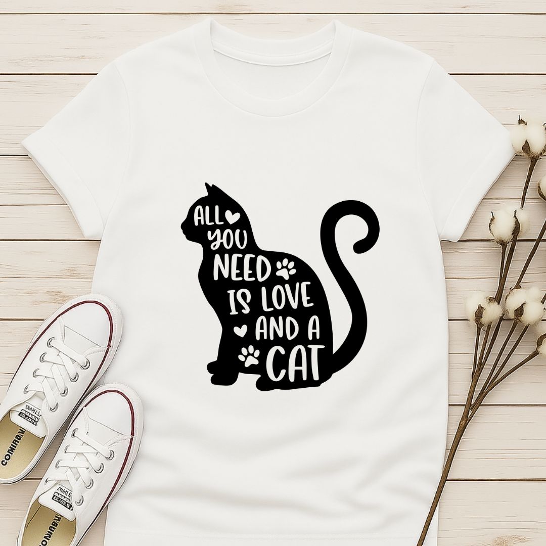 All You Need is Love and a Cat T-shirt