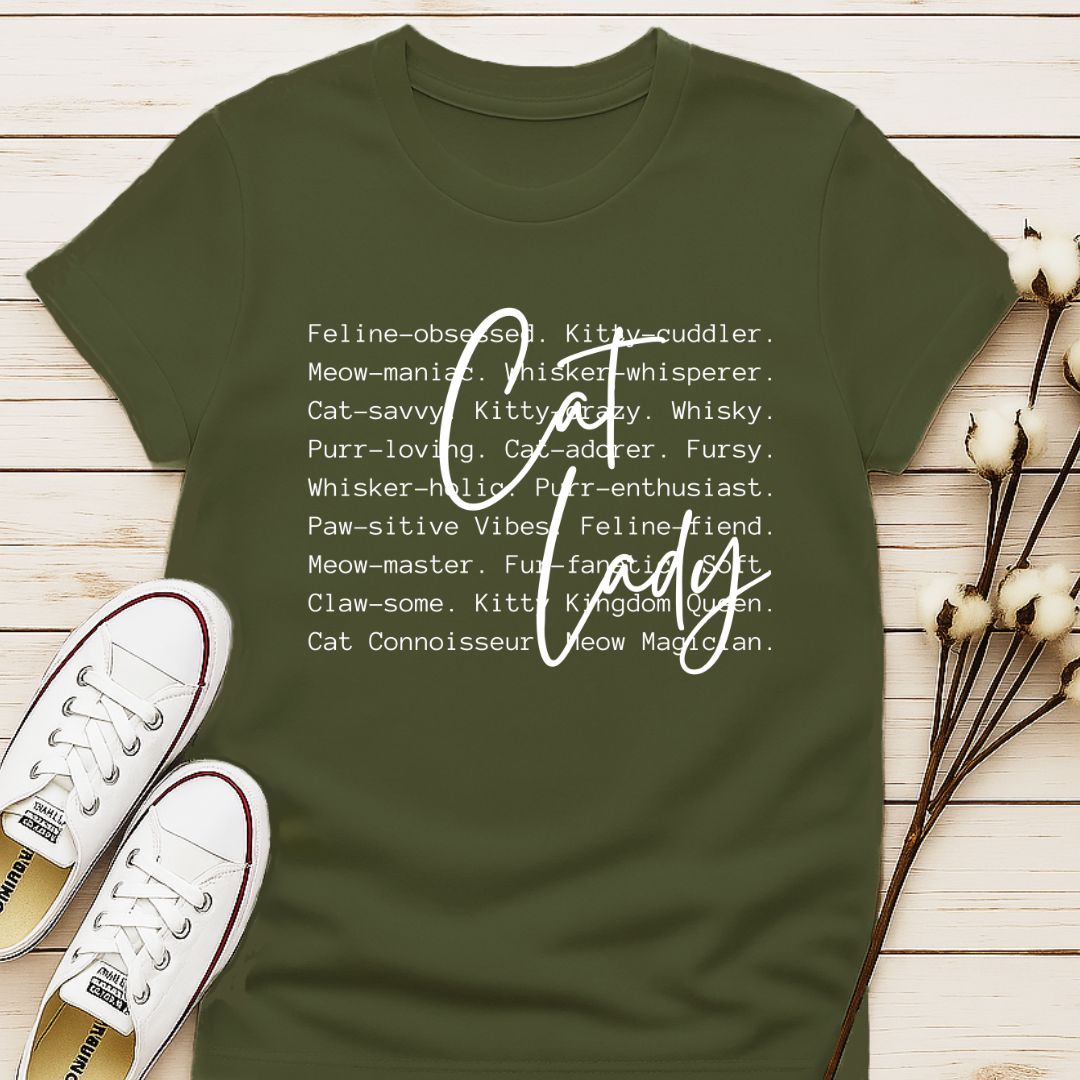 Cat Lady with Text T-shirt