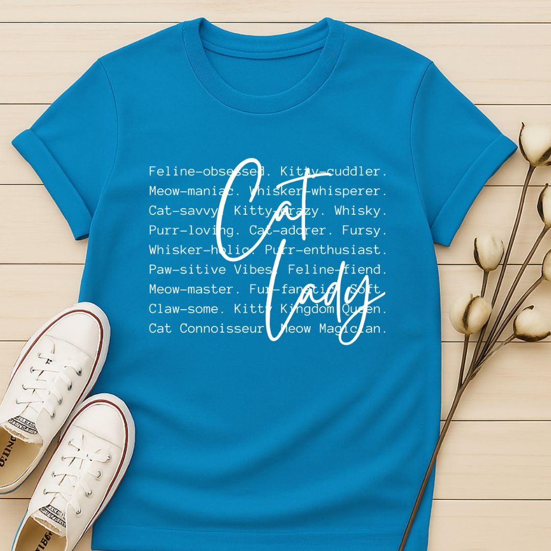Cat Lady with Text T-shirt