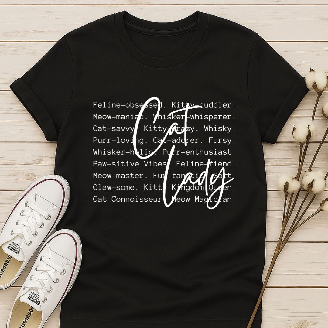 Cat Lady with Text T-shirt