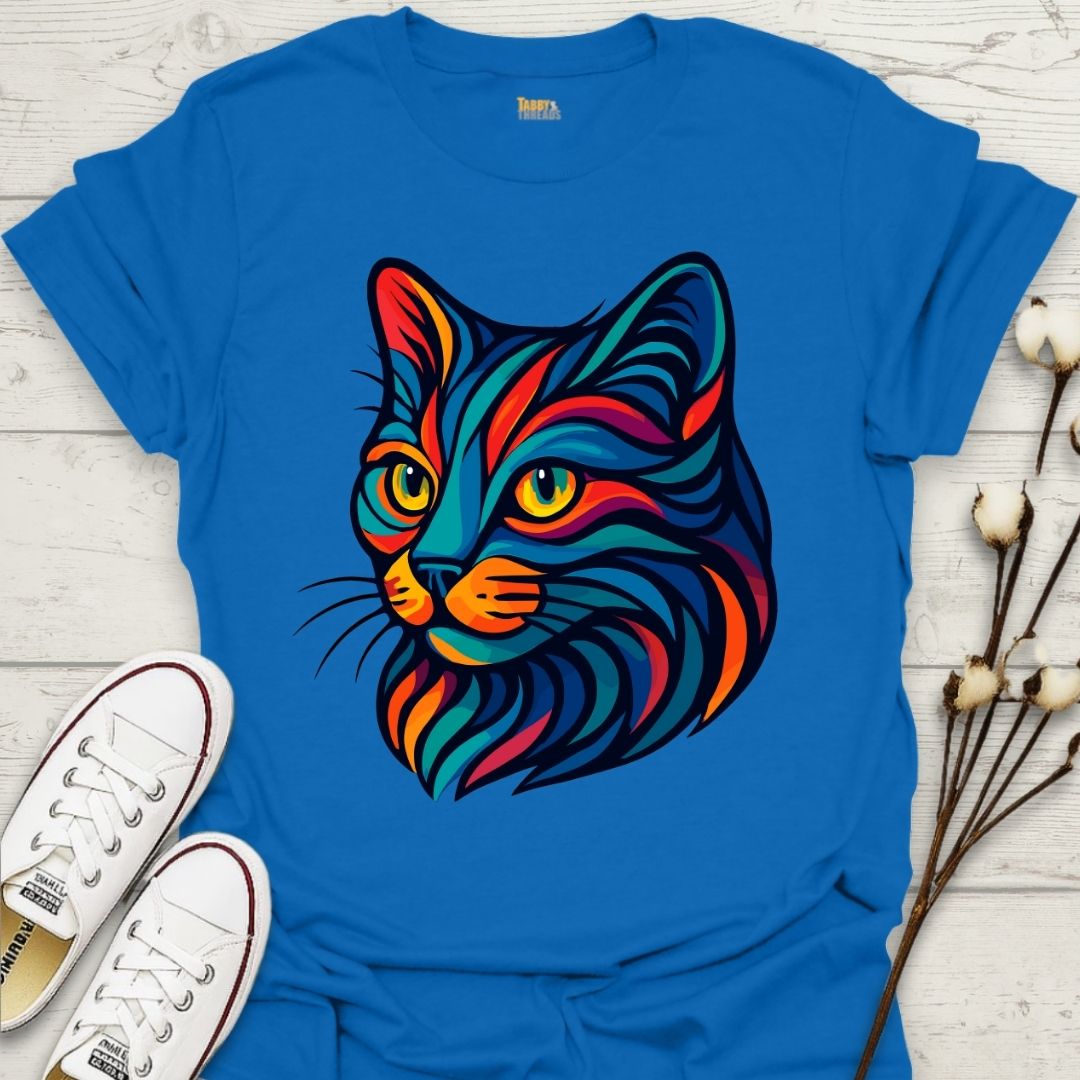 Vibrant Tribal Cat T-shirt