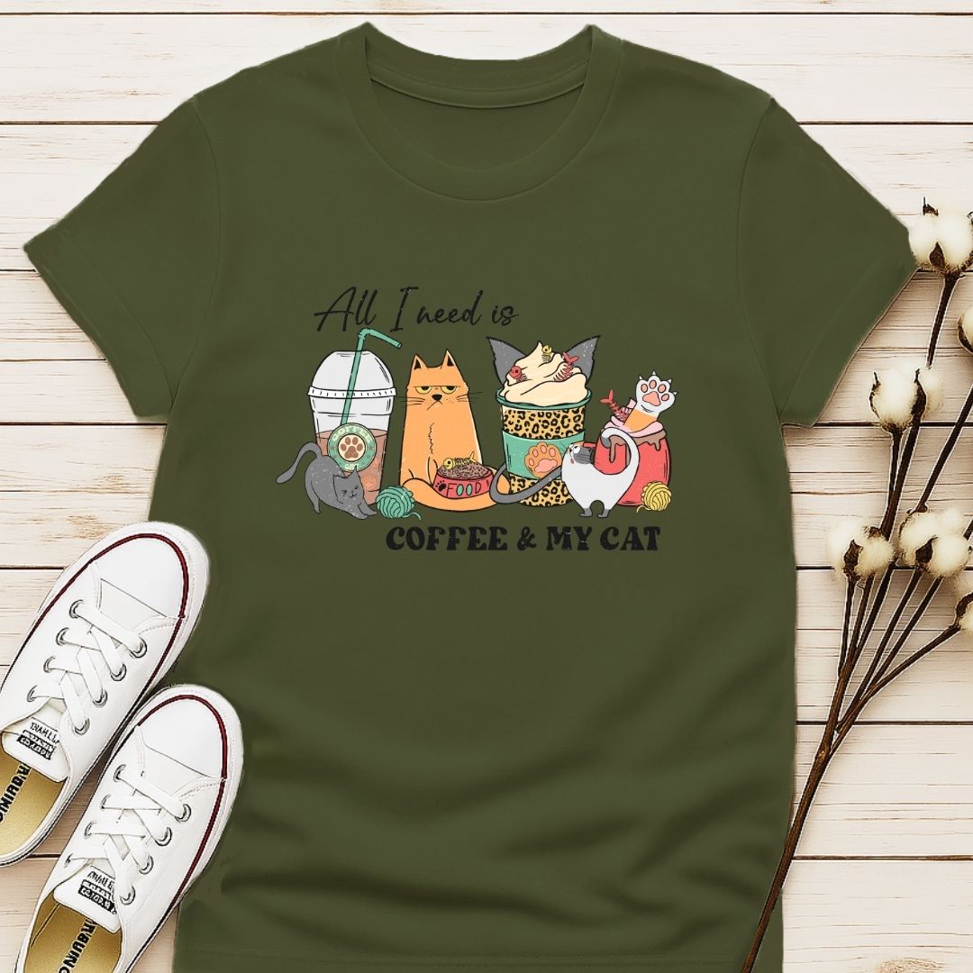All I Need is My Coffee and My Cat 3 T-shirt