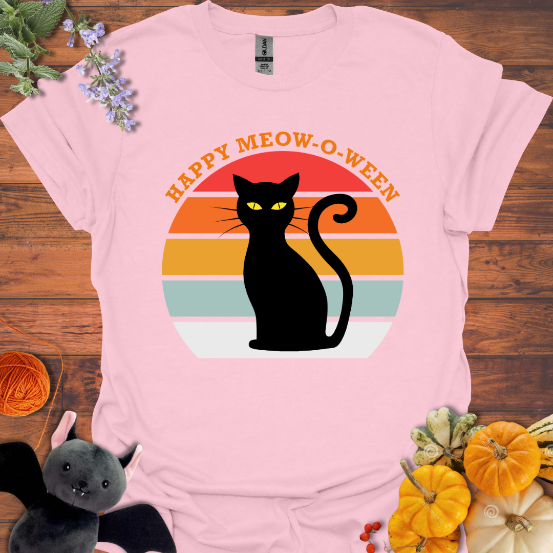 Retro Sunset Meowoween T-shirt