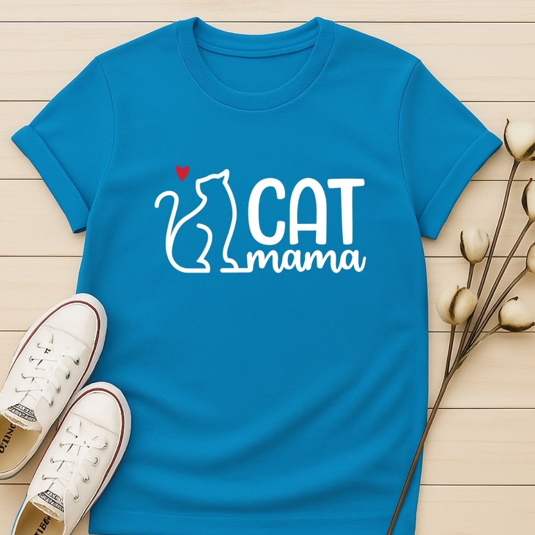 Cat Mama with Cat T-shirt