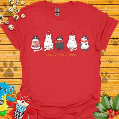 Five Cat Xmas T-shirt