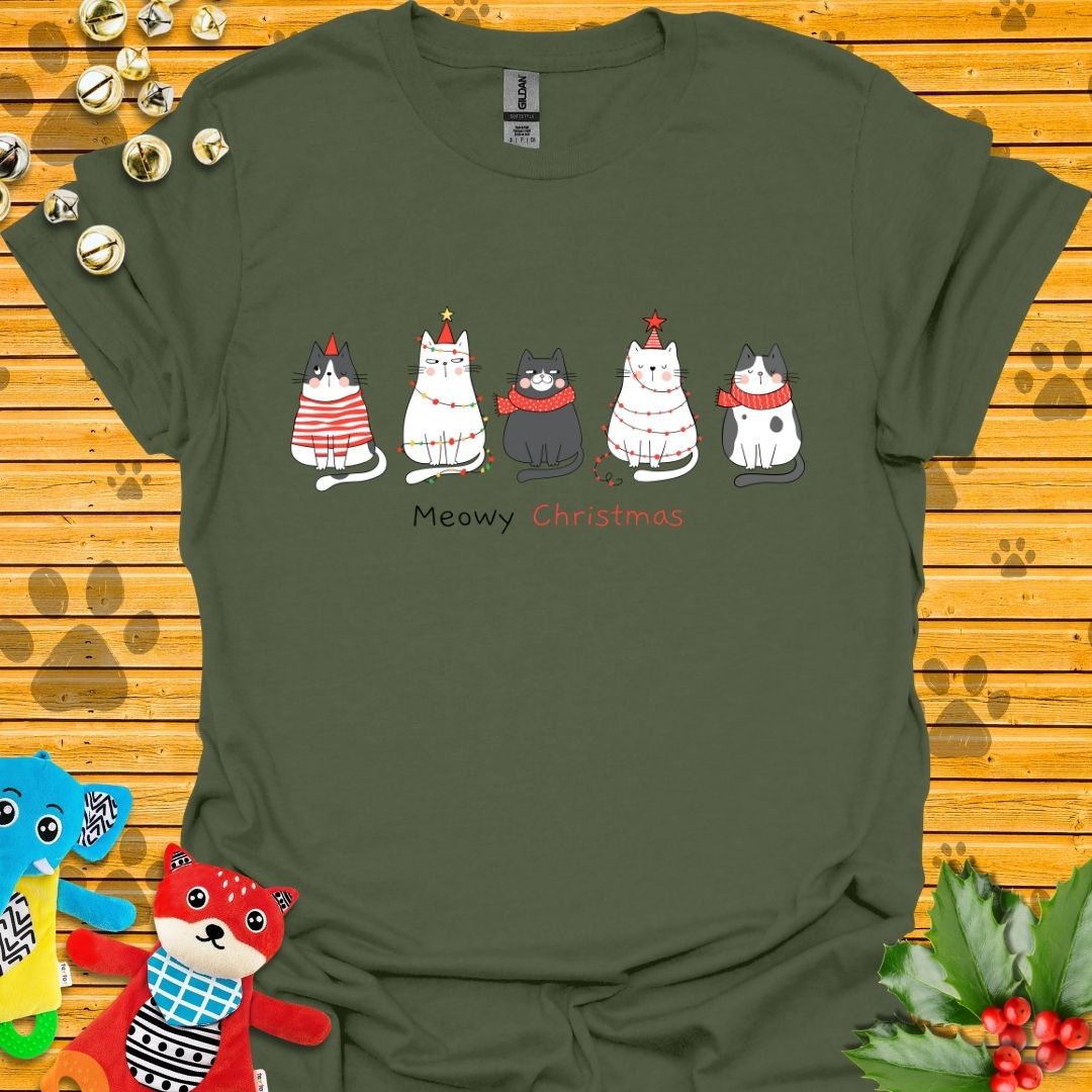 Five Cat Xmas T-shirt