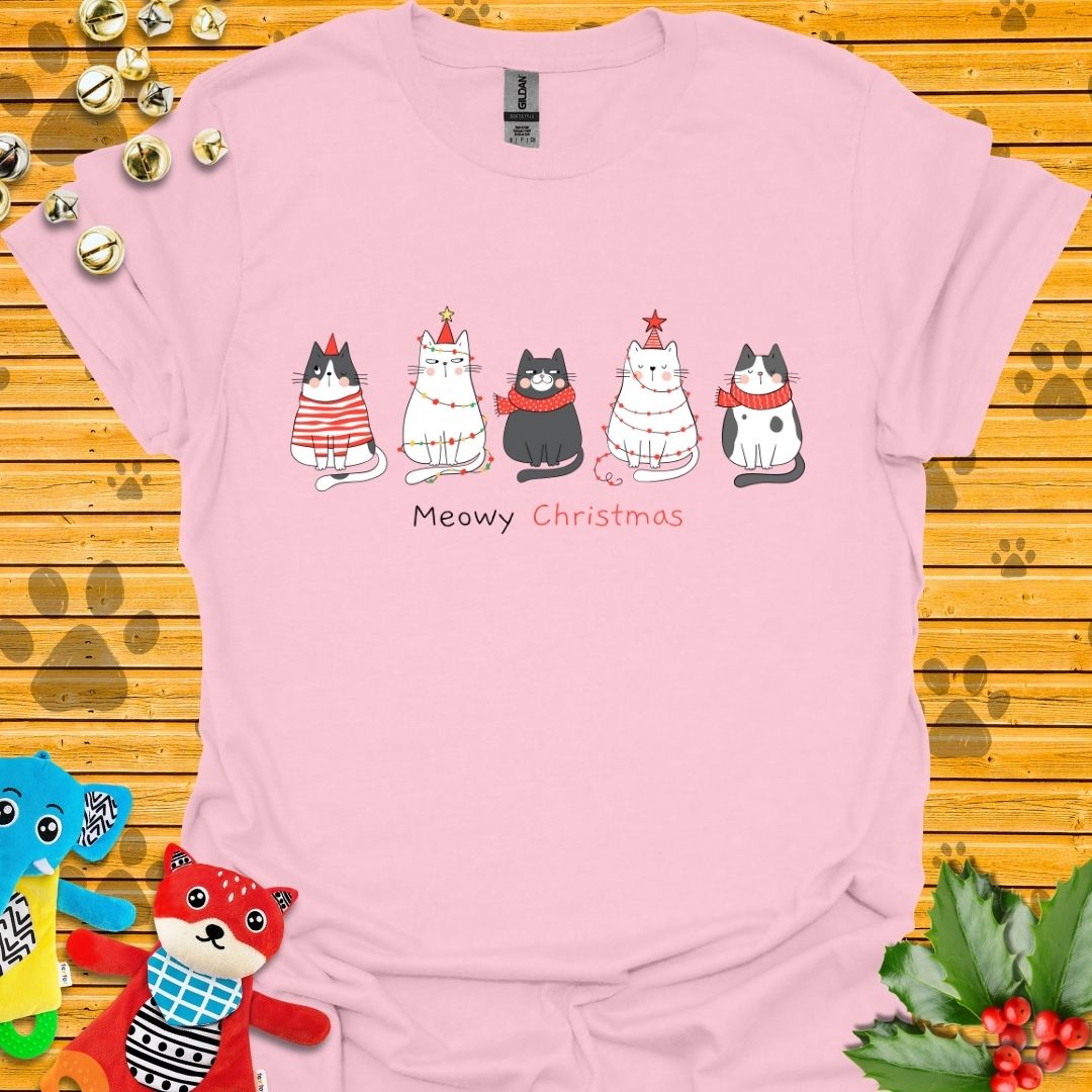 Five Cat Xmas T-shirt