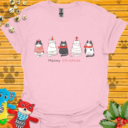 Five Cat Xmas T-shirt