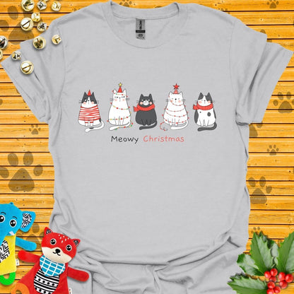 Five Cat Xmas T-shirt