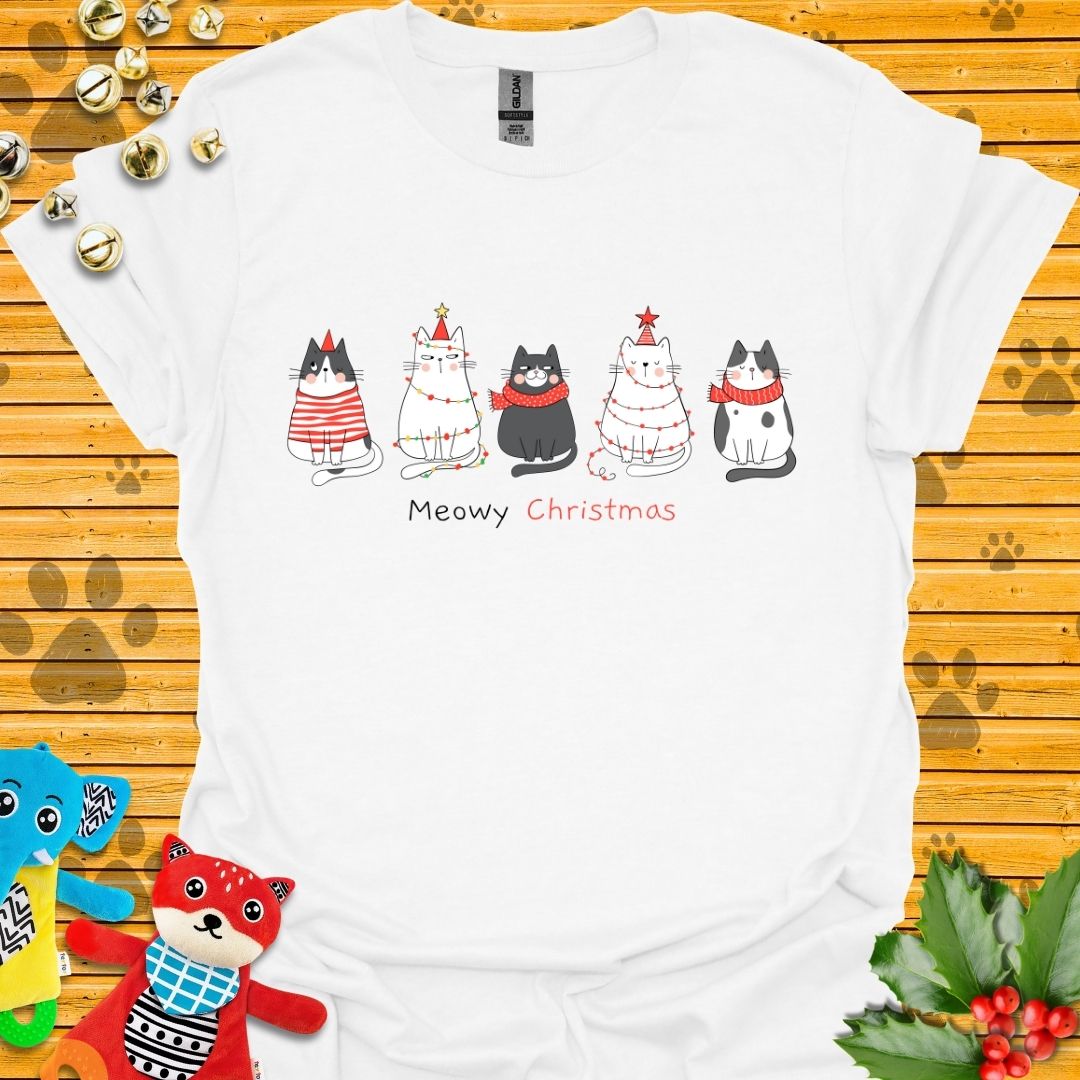 Five Cat Xmas T-shirt