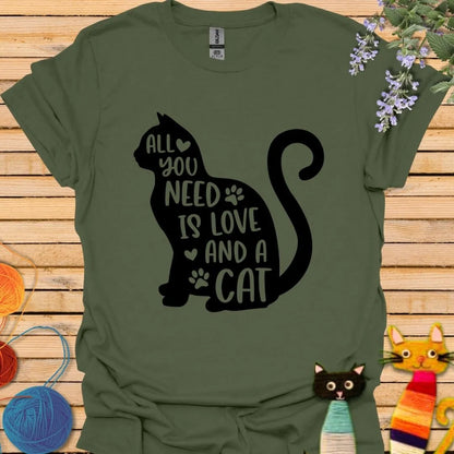 All You Need is Love and a Cat T-shirt