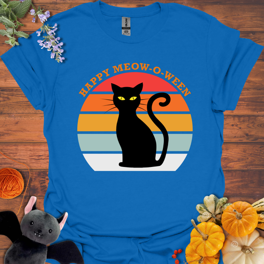 Retro Sunset Meowoween T-shirt