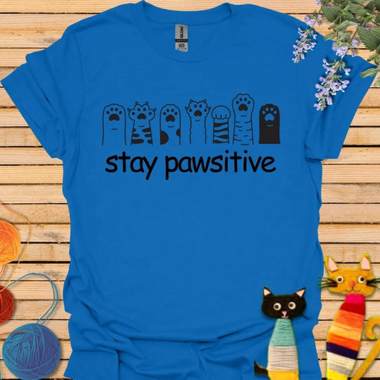 Stay Pawsitive with many Paws T-shirt