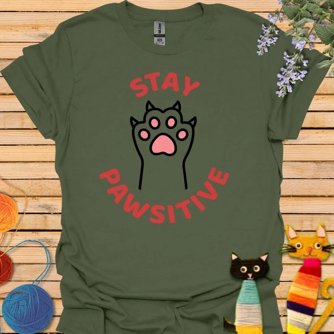 Stay Positive with Paw T-shirt