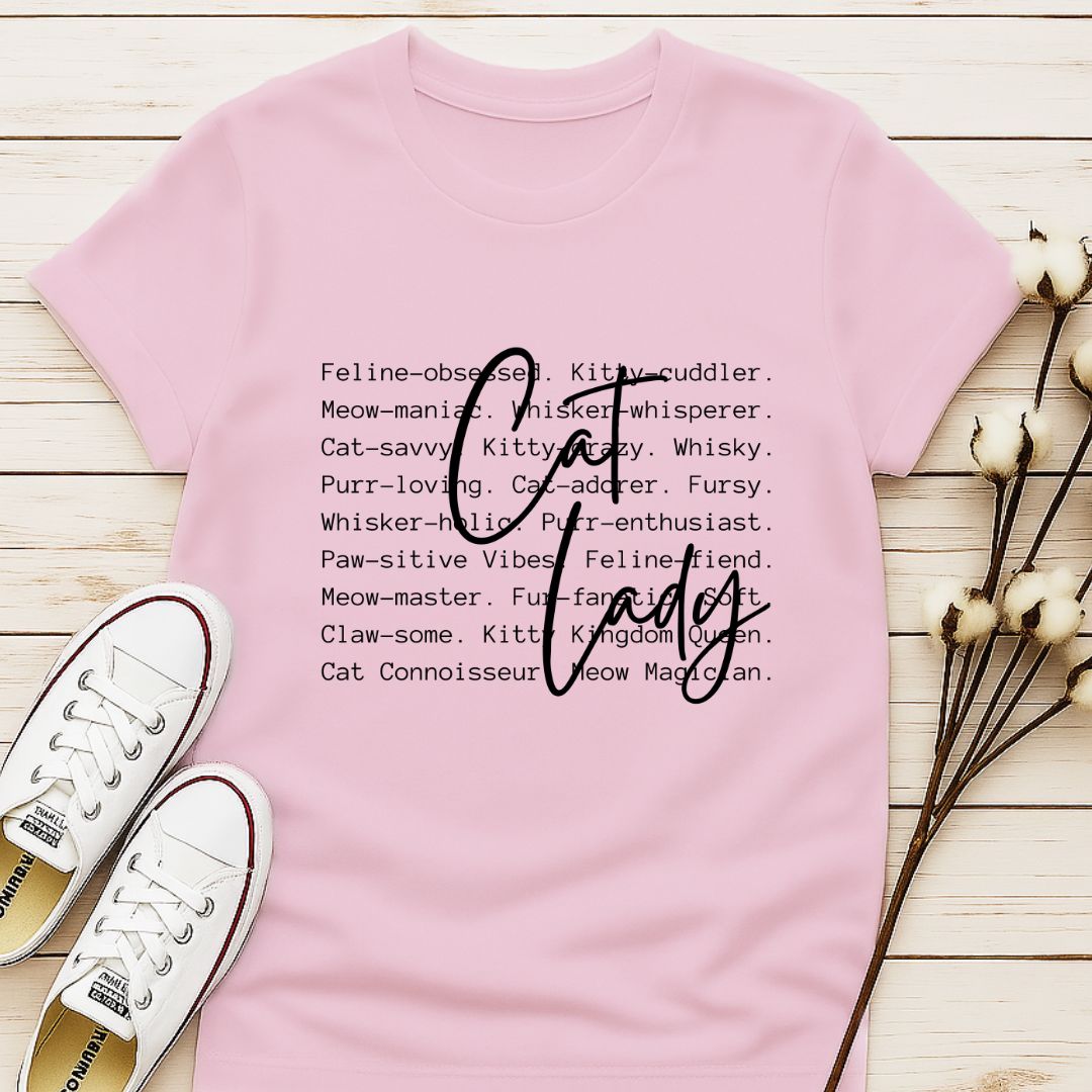 Cat Lady with Text T-shirt