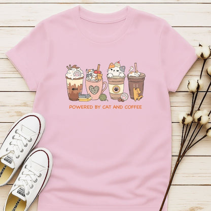Powered by Cats and Coffee 2 T-shirt