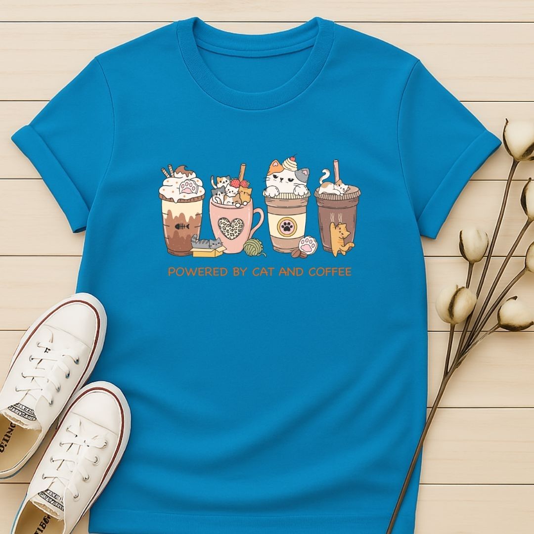 Powered by Cats and Coffee 2 T-shirt