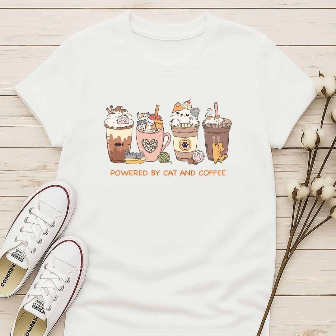 Powered by Cats and Coffee 2 T-shirt