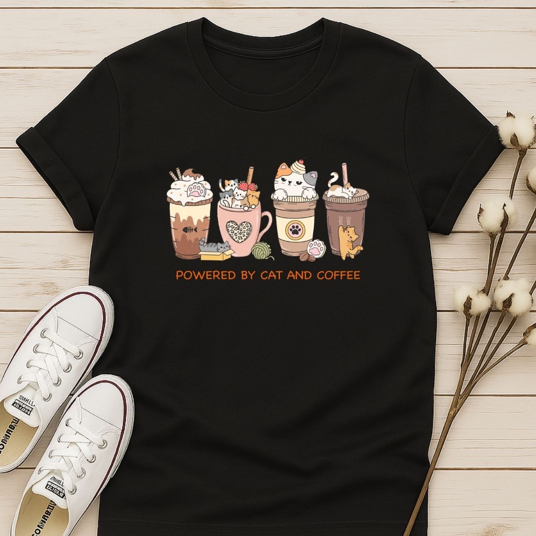 Powered by Cats and Coffee 2 T-shirt