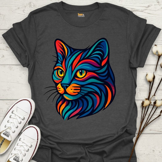 Vibrant Tribal Cat T-shirt
