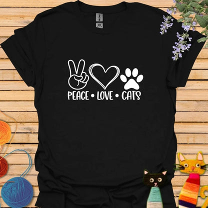 Love Peace Cat T-shirt