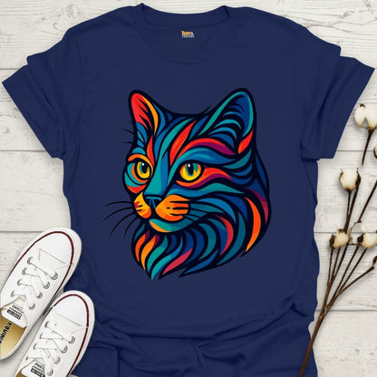Vibrant Tribal Cat T-shirt