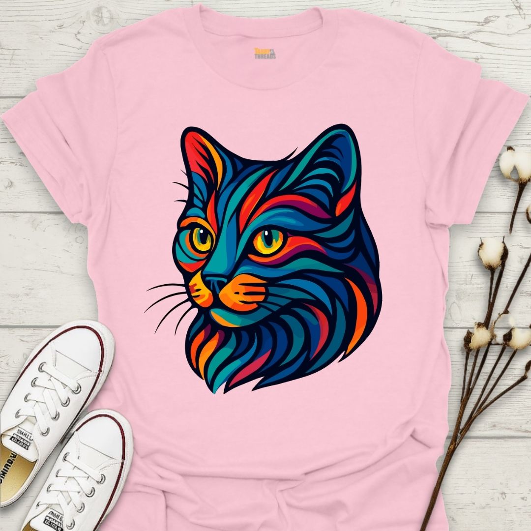 Vibrant Tribal Cat T-shirt