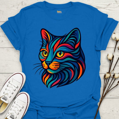 Vibrant Tribal Cat T-shirt