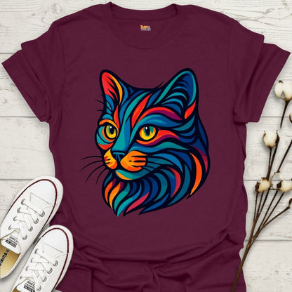 Vibrant Tribal Cat T-shirt