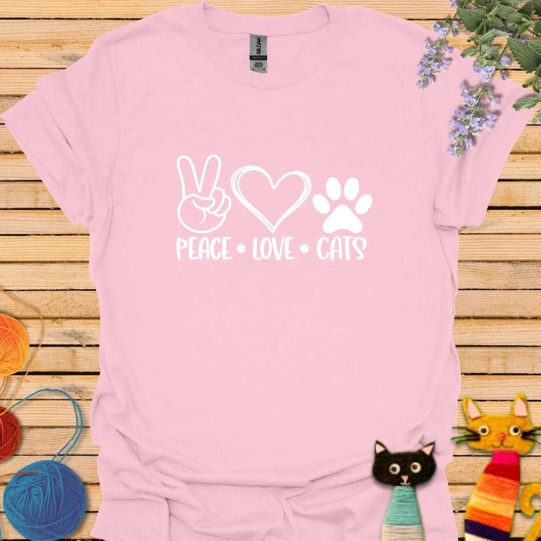 Love Peace Cat T-shirt