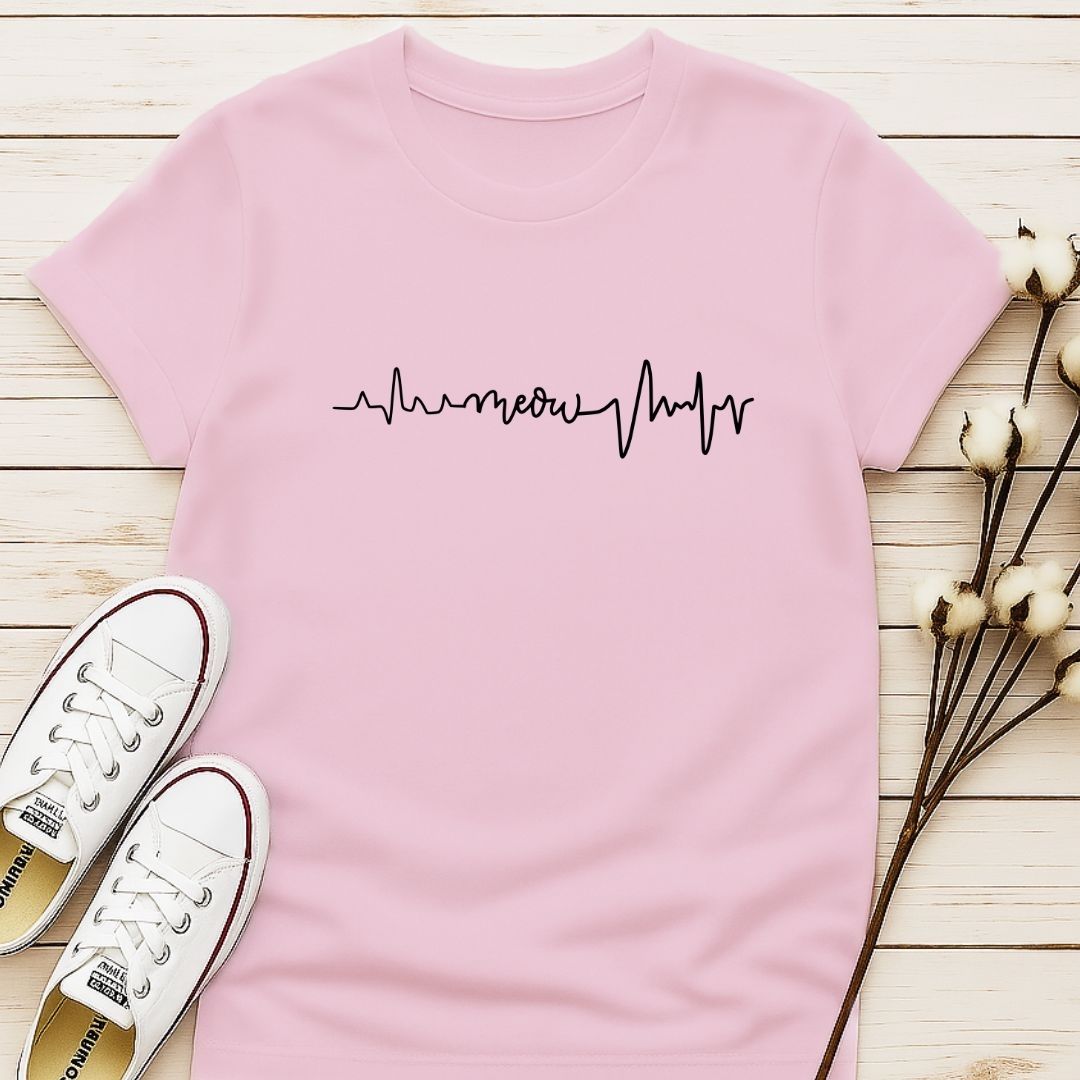 Heart Beat with Meow T-shirt