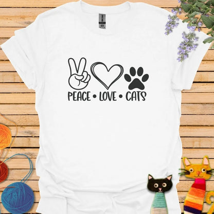 Love Peace Cat T-shirt