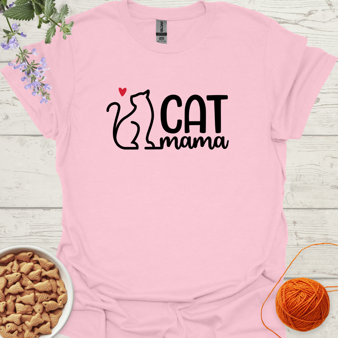 Cat Mama with Cat T-shirt