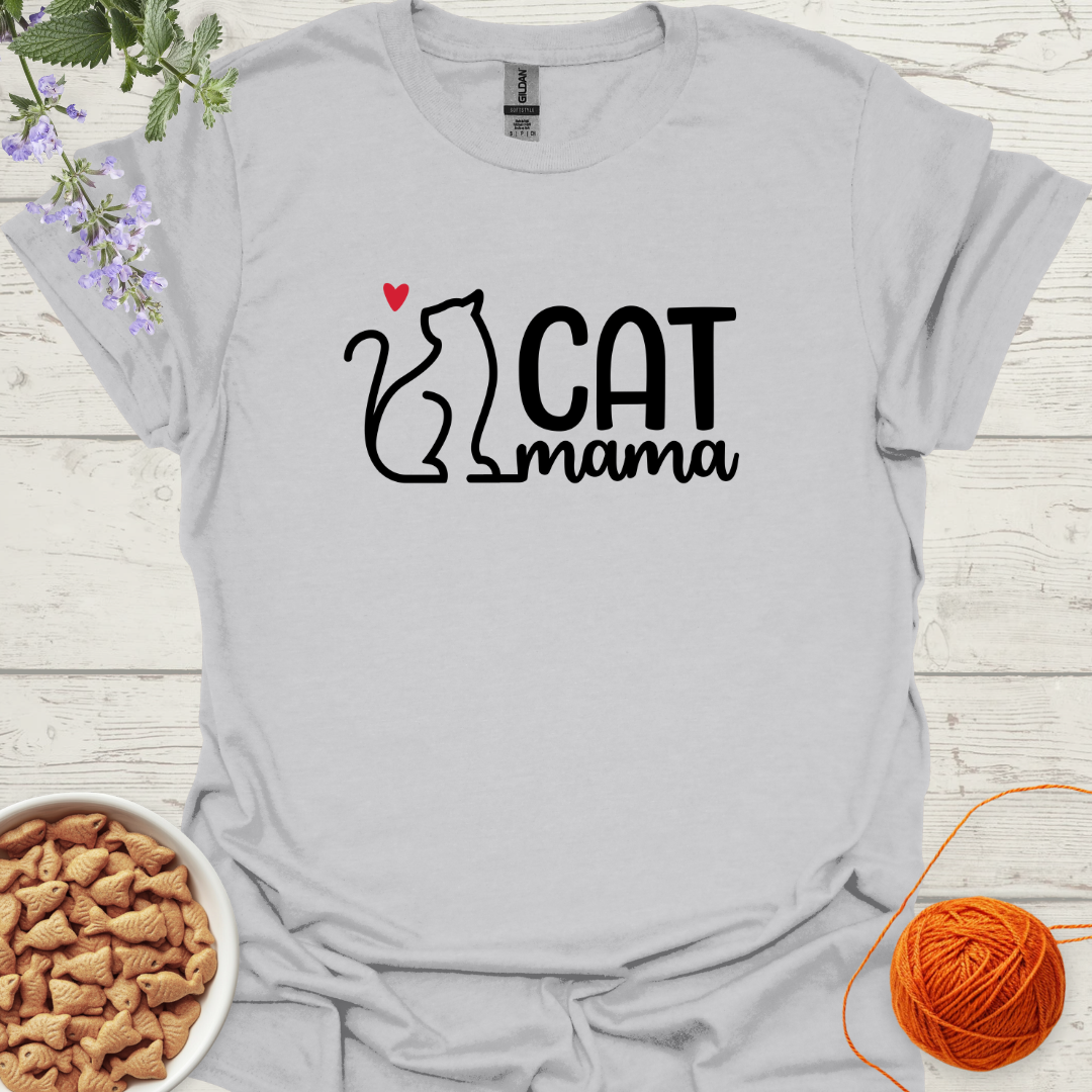 Cat Mama with Cat T-shirt