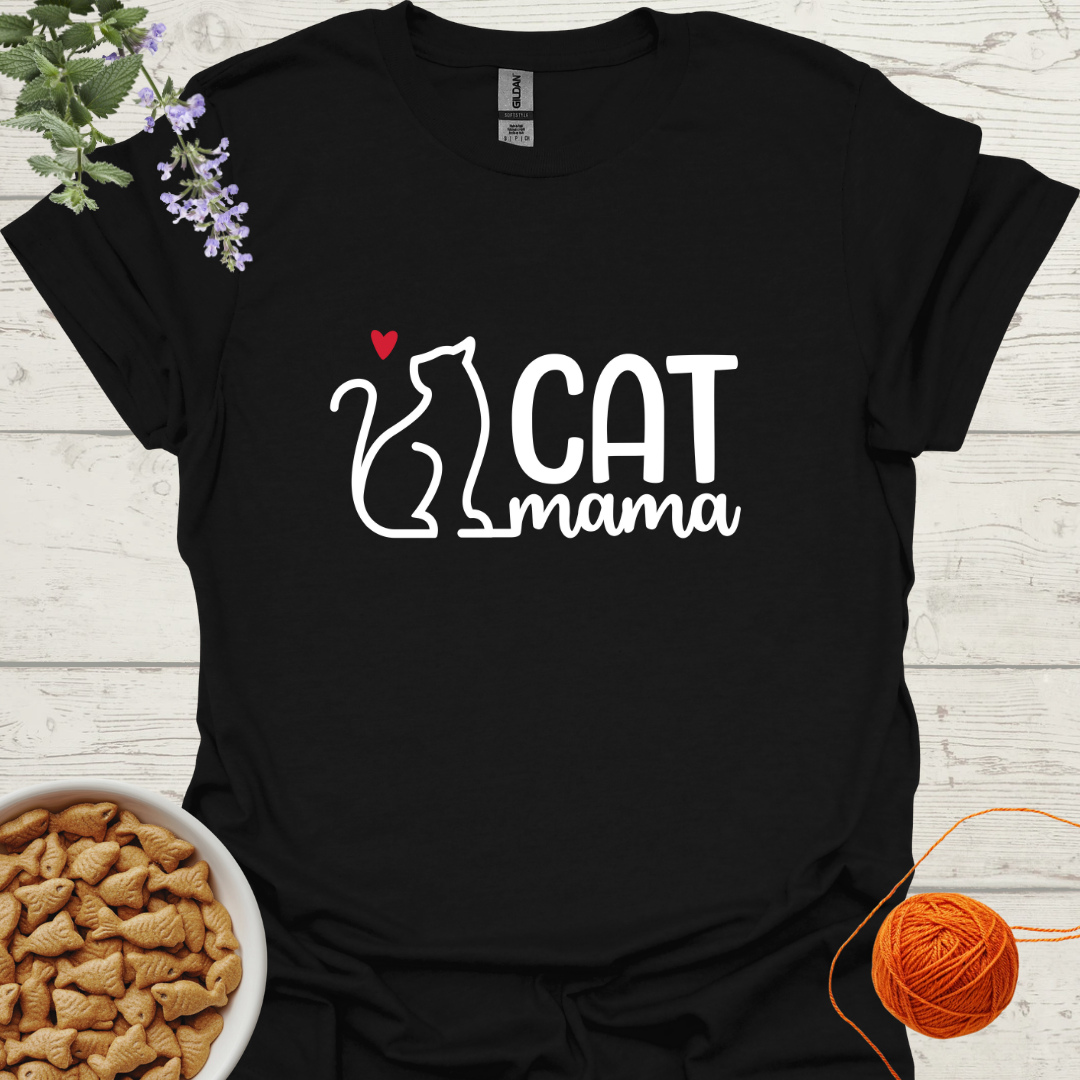 Cat Mama with Cat T-shirt